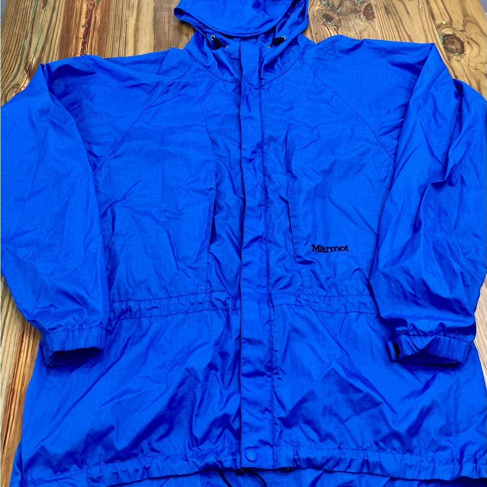 Marmot Jacket Mens Large Hooded Waterproof Lightweight Rain Windbreaker Vintage